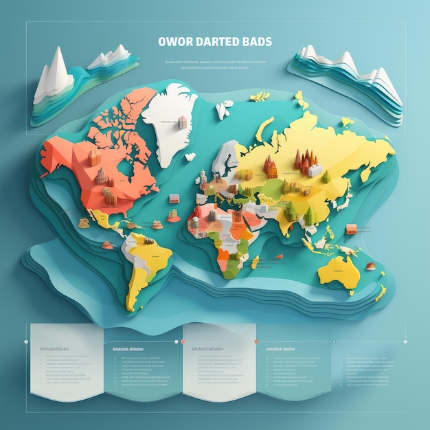 Foto mapa mundial 3d para infografía