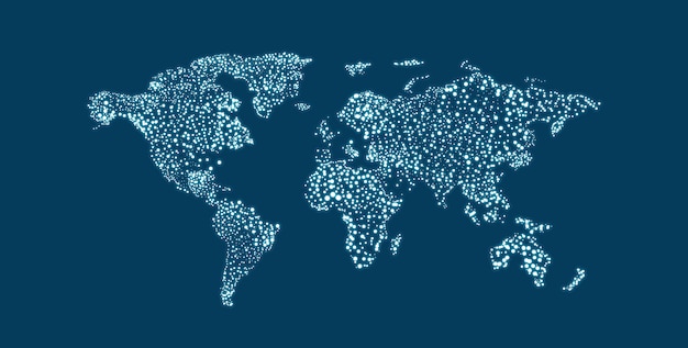 Mapa mundial azul