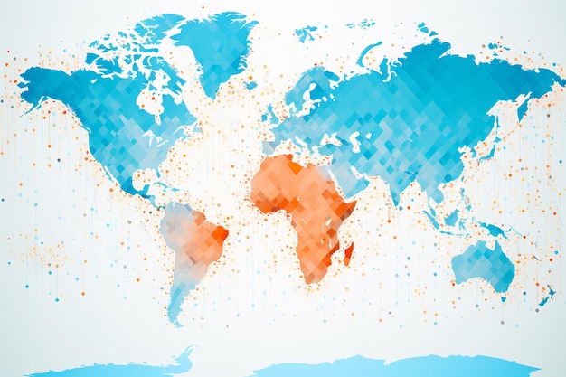 Foto mapa mundial de pontos com localizadores