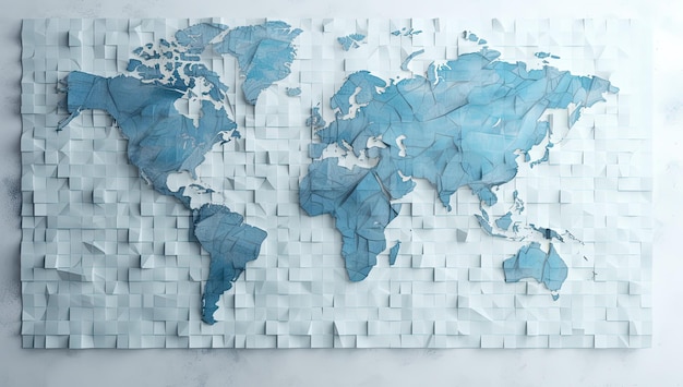 Mapa mundial en el fondo