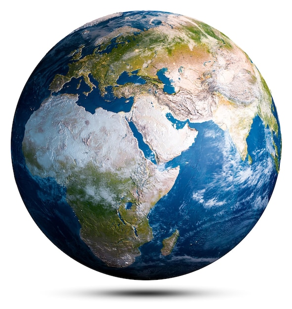Mapa mundial del globo terráqueo Elementos de esta imagen proporcionada por la representación 3d de la NASA