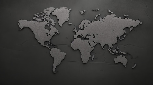 Foto el mapa mundial muestra los continentes que representan las principales masas de tierra y regiones geográficas de todo el mundo ai generativo