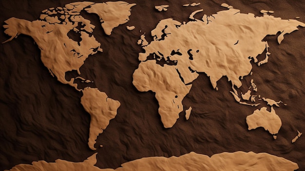 Mapa mundial con textura de suelo seco