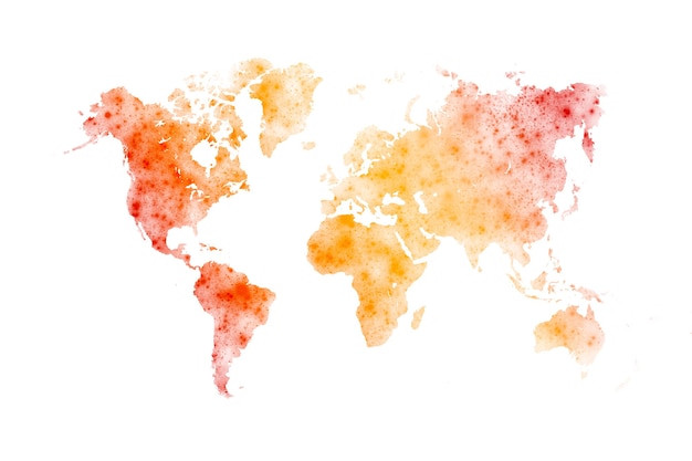 Mapa del mundo, aislado sobre fondo blanco. Tierra plana, plantilla de mapa gris, icono de mapamundi similar al globo. Viajar por todo el mundo, telón de fondo de silueta de mapa.