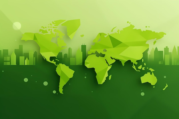 Mapa del mundo de color verde contorno sencillo del continente