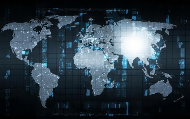 Foto mapa del mundo concepto de globalización internacional red de todos los países