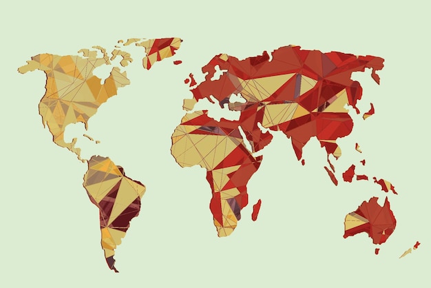 Mapa del mundo delineado aproximadamente Póster del mapa mundial de la tierra Mapa del planeta con ilustración de patrón abstracto de superficie de textura Telón de fondo de silueta de mapa de viaje en todo el mundo