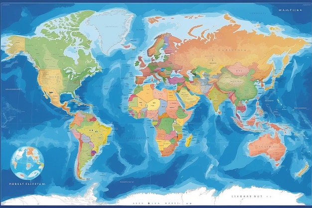 Foto mapa del mundo digital