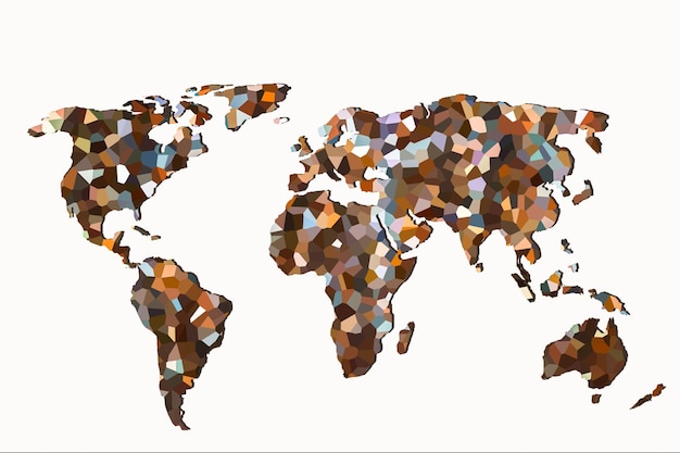 Mapa del mundo esbozado aproximadamente como conceptos de negocios globales