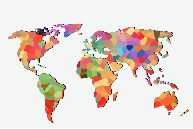 Mapa del mundo esbozado aproximadamente como conceptos de negocios globales