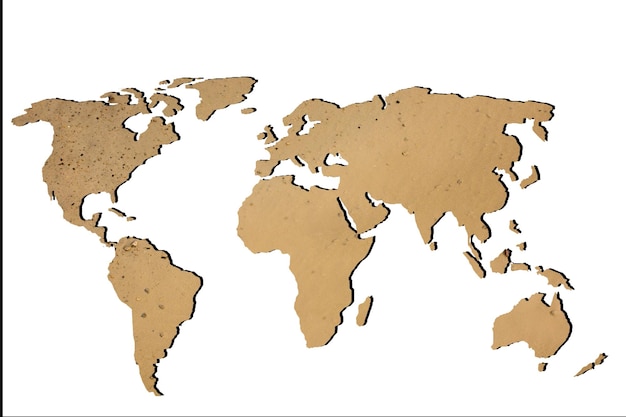 Mapa del mundo esbozado aproximadamente como conceptos de negocios globales