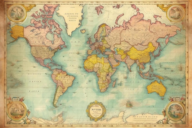 un mapa del mundo con una etiqueta que dice el mundo.