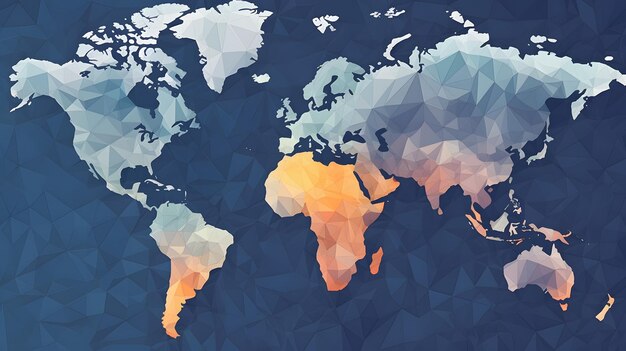 Un mapa del mundo con un fondo polivinílico bajo