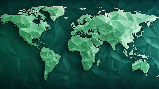 un mapa del mundo con un fondo verde