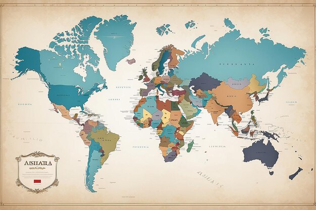 Mapa del mundo con las fronteras de los países