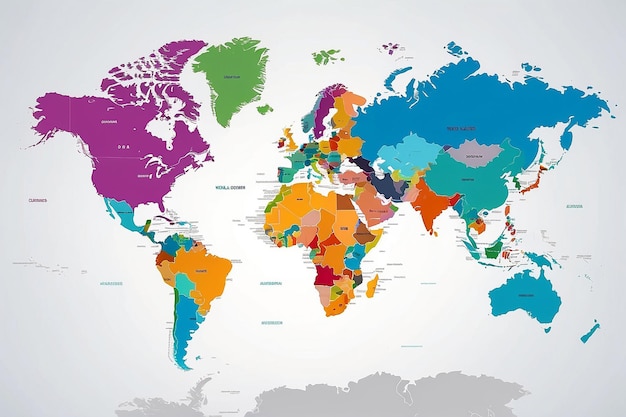 Foto mapa del mundo con las fronteras de los países