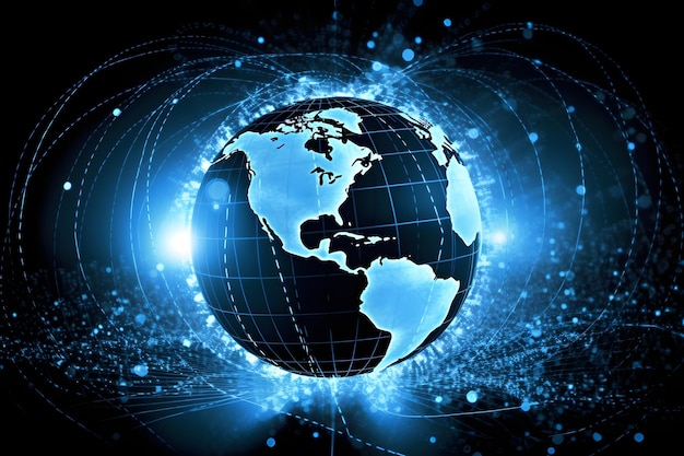 mapa del mundo y globo artificial generativo