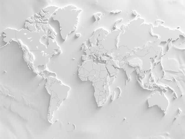 Foto un mapa del mundo con los nombres de los países y países