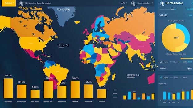 un mapa del mundo con el número de países a su alrededor