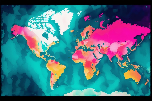 Un mapa del mundo con la palabra mundo en él