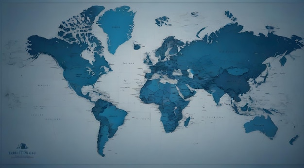 Foto un mapa del mundo con la palabra mundo en él