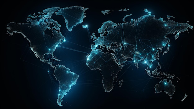 Un mapa del mundo con las palabras global