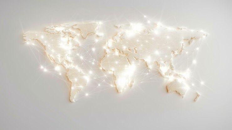 un mapa del mundo con las palabras luz en él
