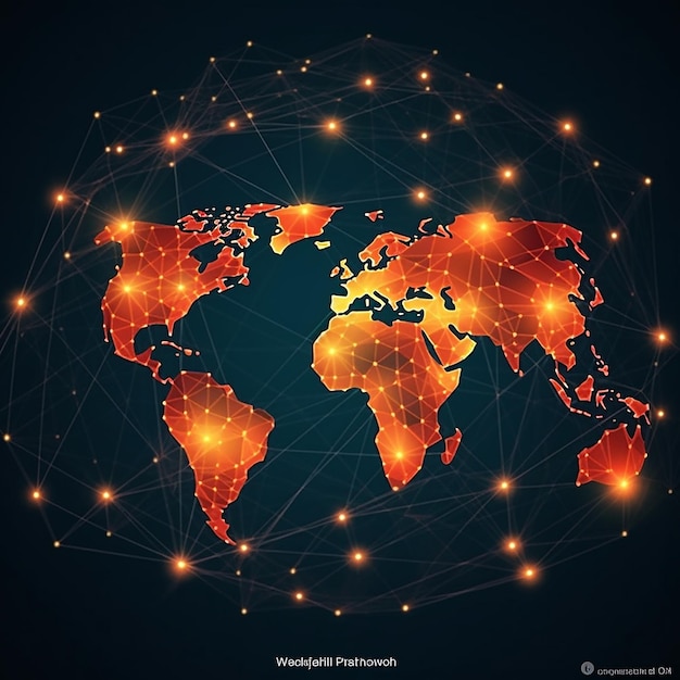 Un mapa del mundo con las palabras mundo en él