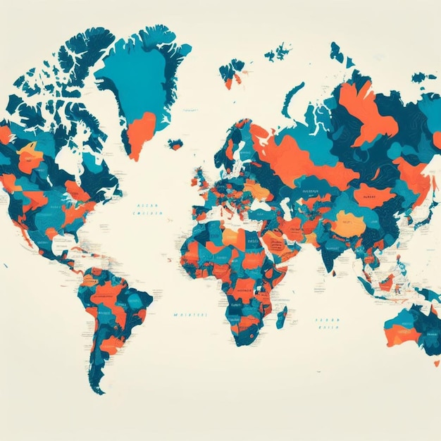 Foto un mapa del mundo con las palabras el mundo en él