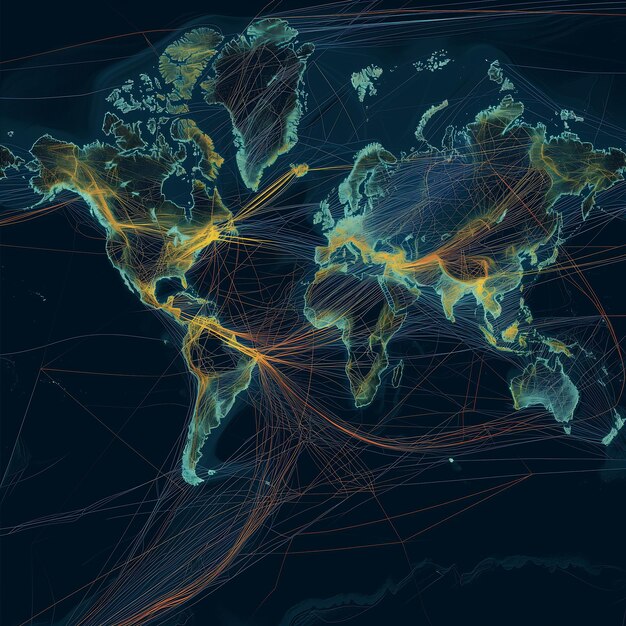 un mapa del mundo con las palabras tierra en la parte inferior