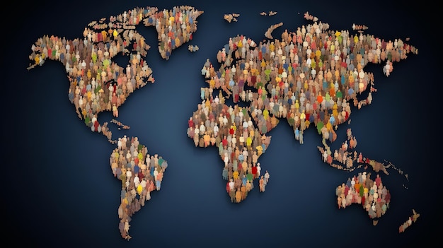 Un mapa del mundo con personas en él