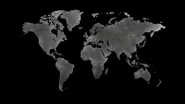 Mapa del mundo sobre fondo negro IA generativa