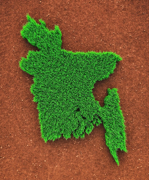 Mapa de la naturaleza de la hierba de Bangladesh