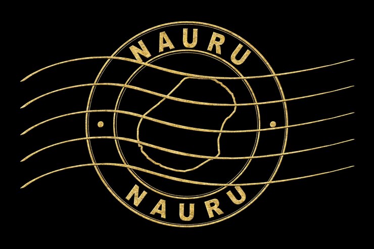 Foto mapa de nauru sello de pasaporte postal sello de viaje