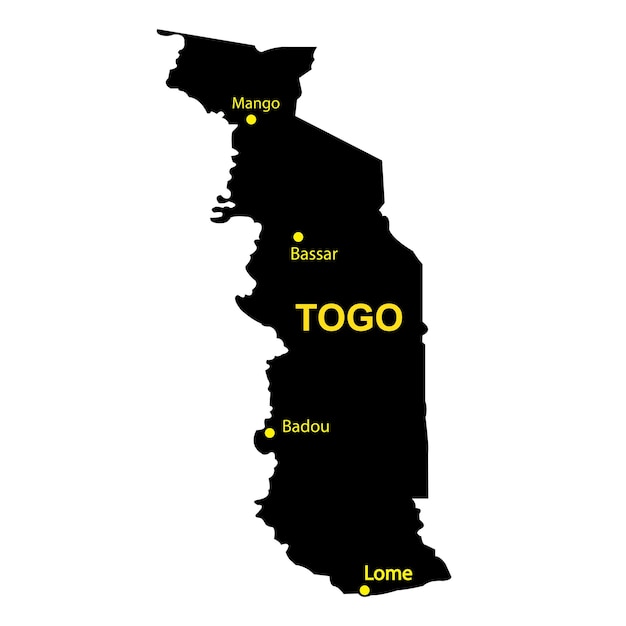 Mapa del país de Togo