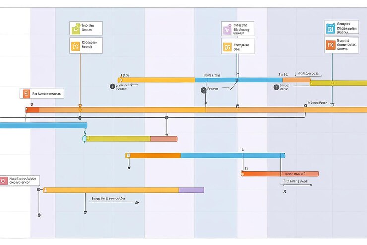 Foto mapa de ruta diagrama de línea de tiempo plantillas de diagrama de gantt