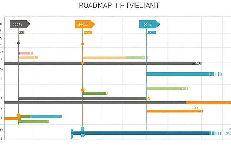 Foto mapa de ruta diagrama de línea de tiempo plantillas de diagrama de gantt