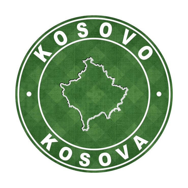 Foto mapa de la ruta de recorte del campo de fútbol de kosovo