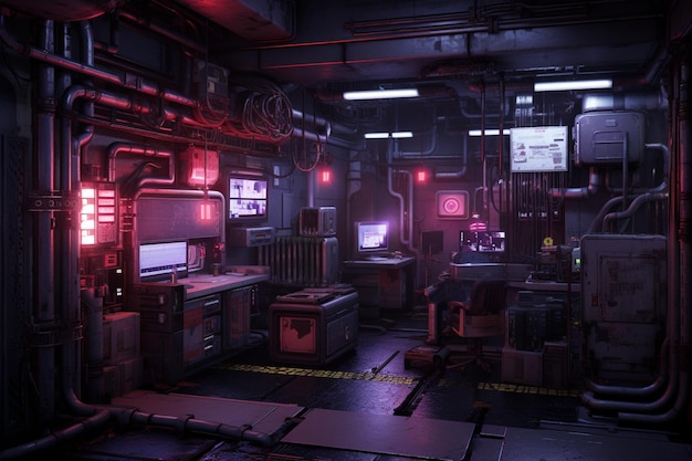 Un mapa de una sala de escape con tema cyberpunk con el rompecabezas 0028 02