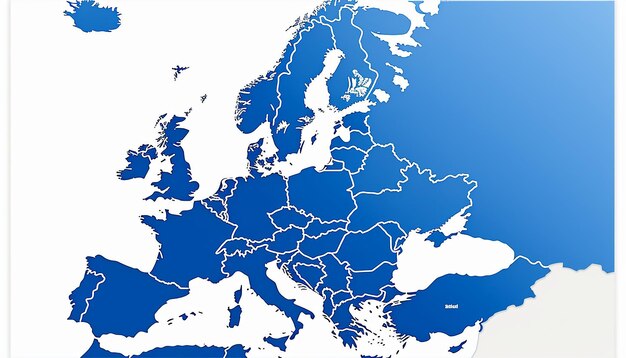 Un mapa sencillo de Europa con un fondo blanco sin ningún texto ni logotipo
