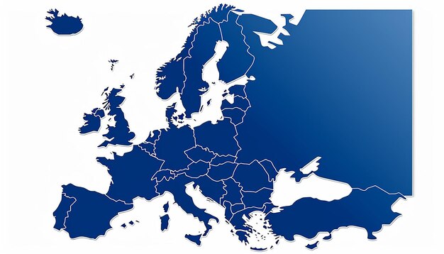 Foto un mapa sencillo de europa con un fondo blanco sin ningún texto ni logotipo