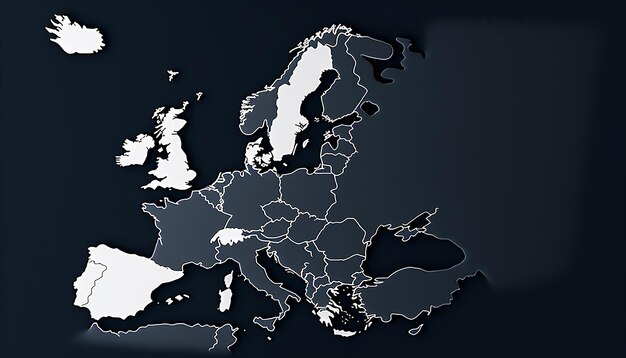 Un mapa sencillo de Europa con un fondo blanco sin ningún texto ni logotipo