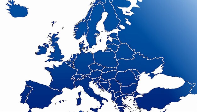 Foto un mapa sencillo de europa con un fondo blanco sin ningún texto ni logotipo