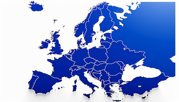 Un mapa sencillo de Europa con un fondo blanco sin ningún texto ni logotipo