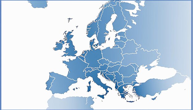 Foto un mapa sencillo de europa con un fondo blanco sin ningún texto ni logotipo