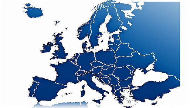 Un mapa sencillo de Europa con un fondo blanco sin ningún texto ni logotipo