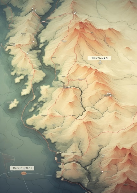 un mapa de la sierra con el nombre "ir a la cima".