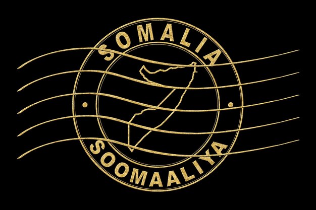 Mapa de Somalia Timbre postal de pasaporte Timbre de viaje