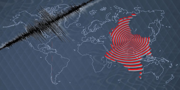 Foto mapa del terremoto de actividad sísmica en colombia