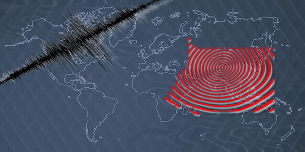 Foto mapa del terremoto de actividad sísmica en guinea ecuatorial